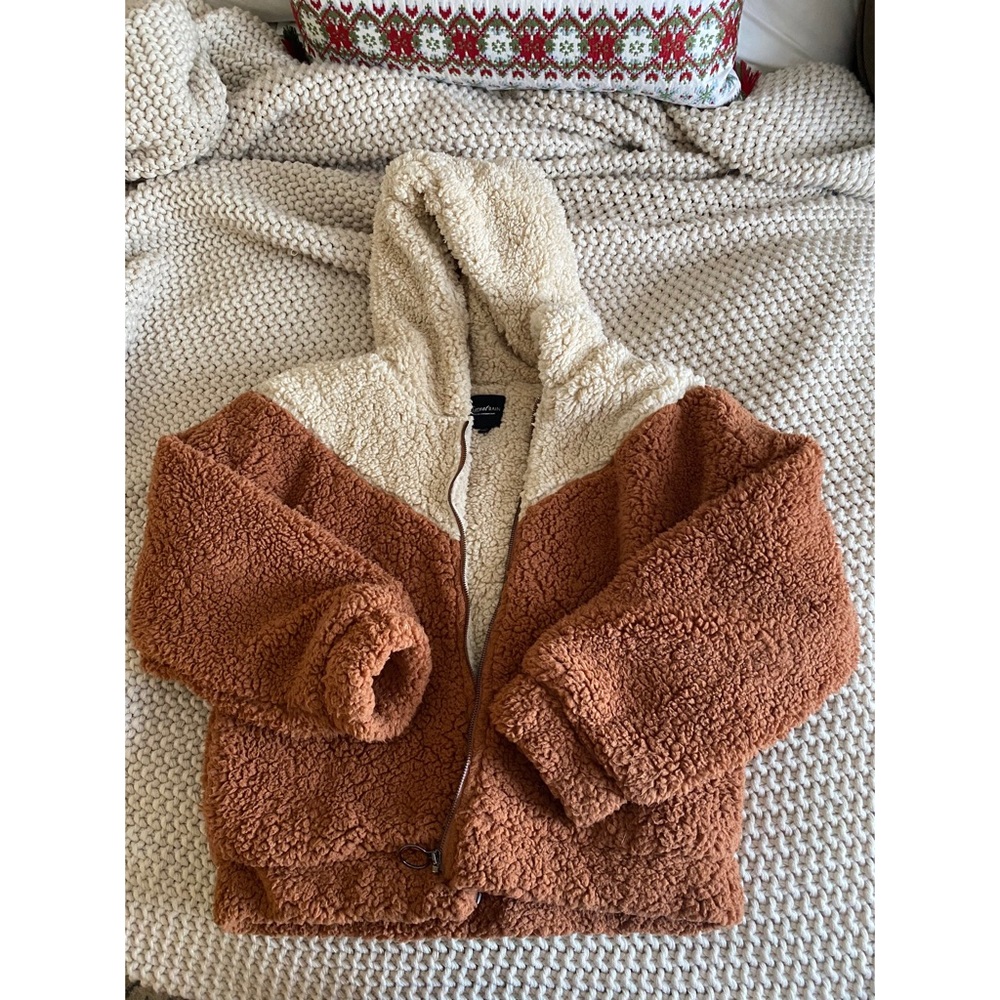 Sweet Rain Chevron Teddy Coat